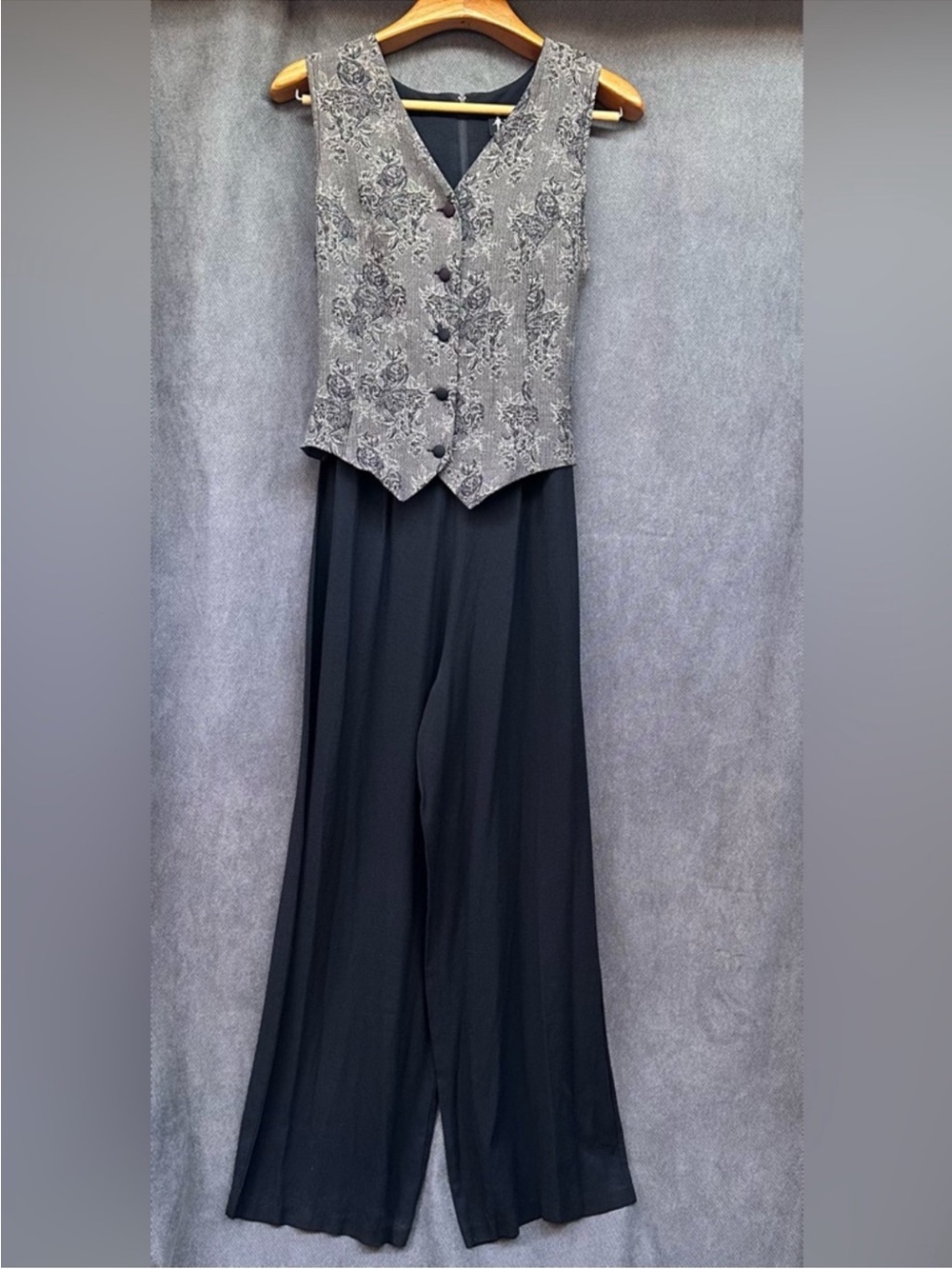 Vintage wide leg jumpsuit sleeveless palazzo pants 80s All That Jazz